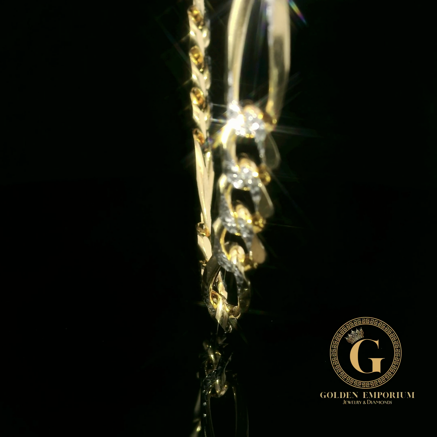 14K Gold Pave Cuban Link Chain