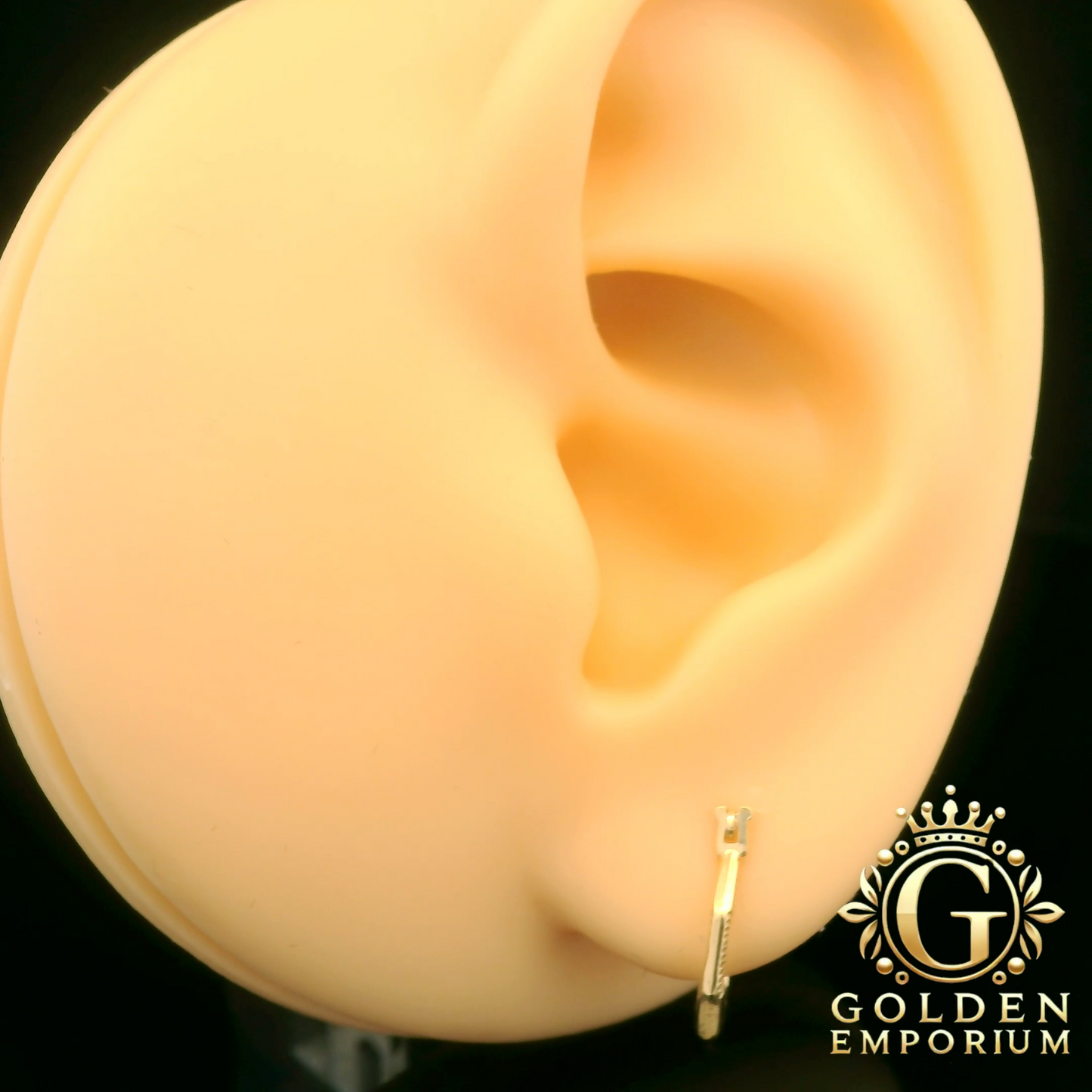 Gold Textured Huggies Hoop Earrings