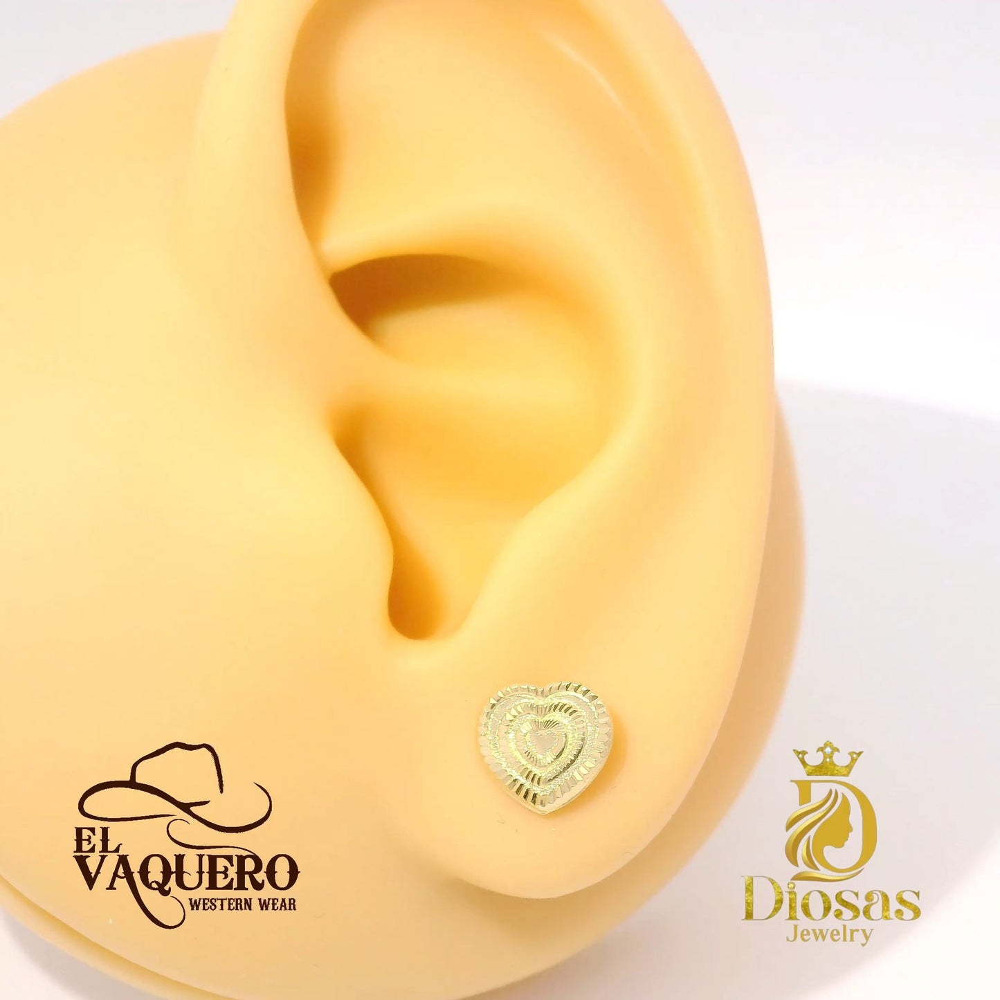 Triple Lined Heart Earrings