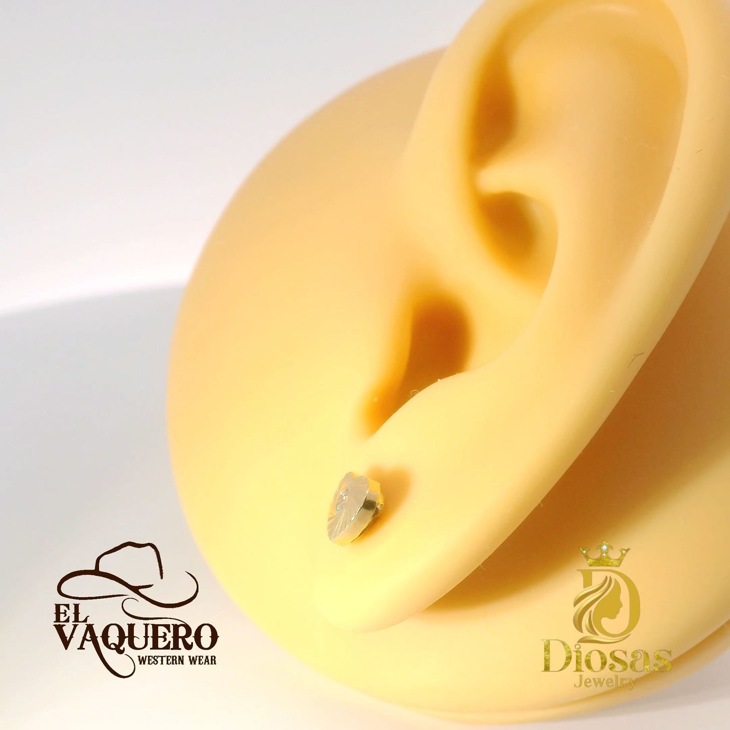 Stunning Gold heart earring with Stone accent