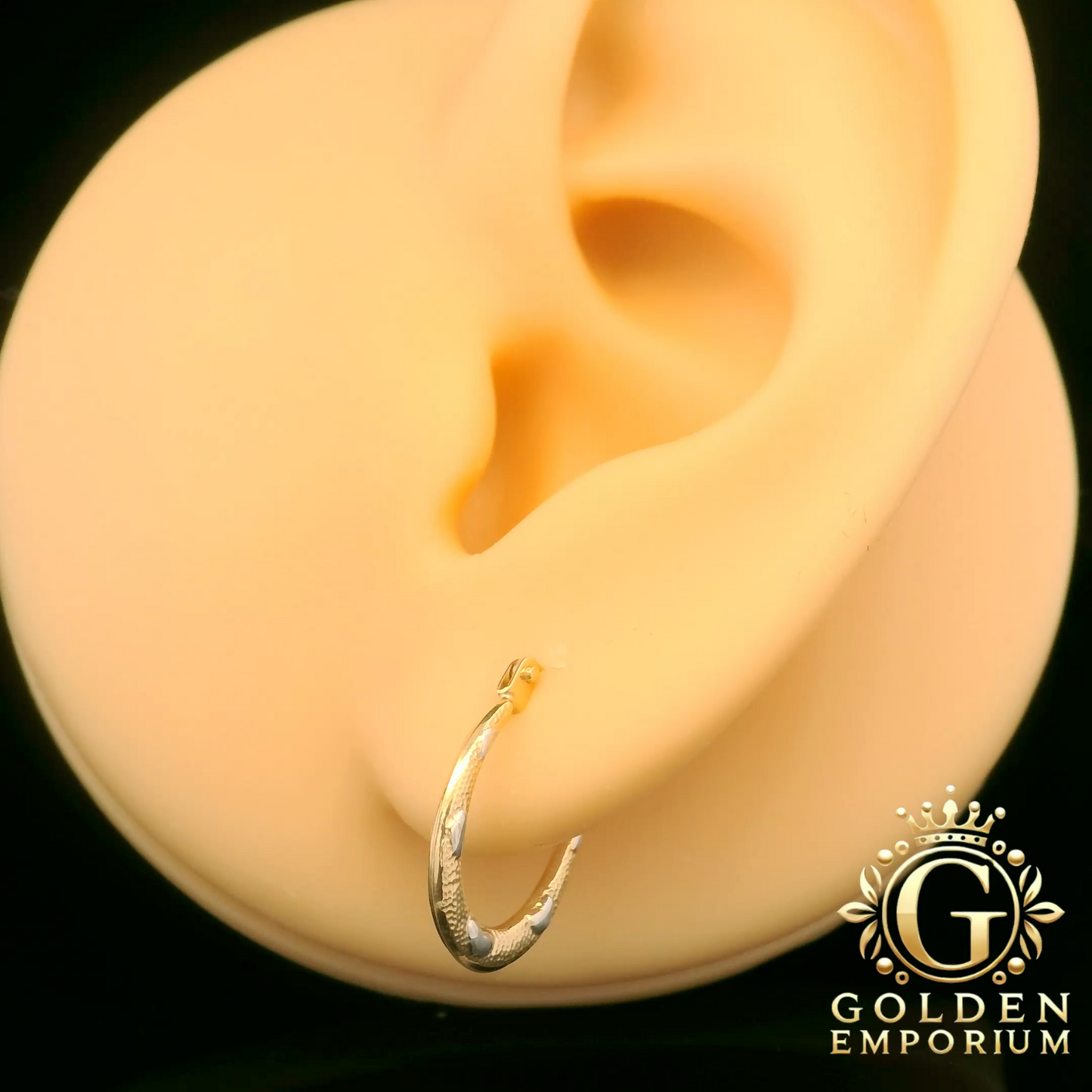 Gold Textured Hoop Earrings