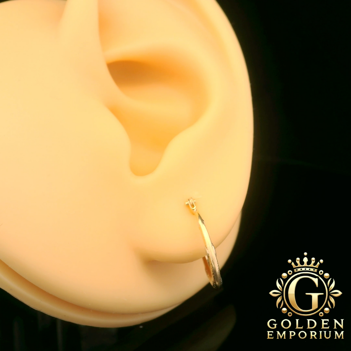 Gold Textured Hoop Earrings
