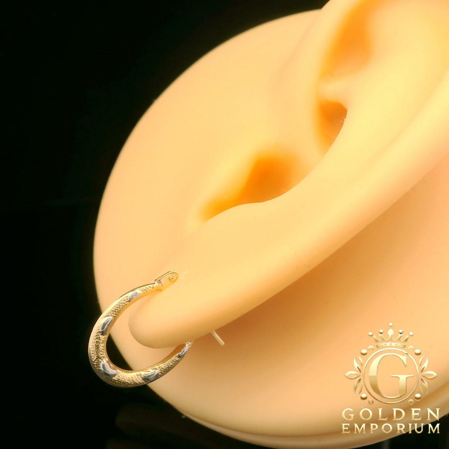 Gold Textured Hoop Earrings