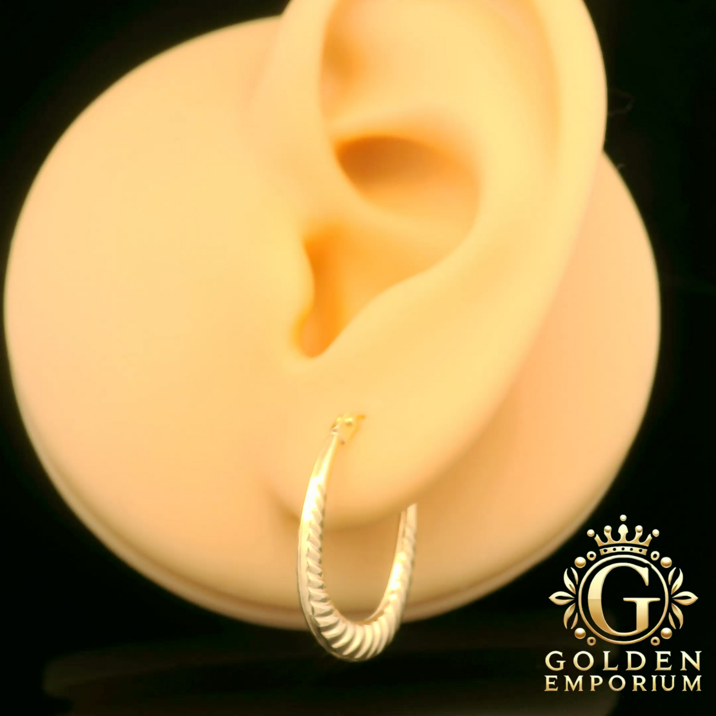 Rope-Textured Teardrop Hoop Earrings