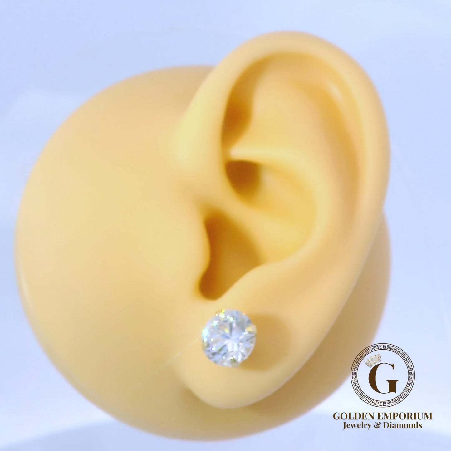 14K Gold Solitaire Stud Earrings