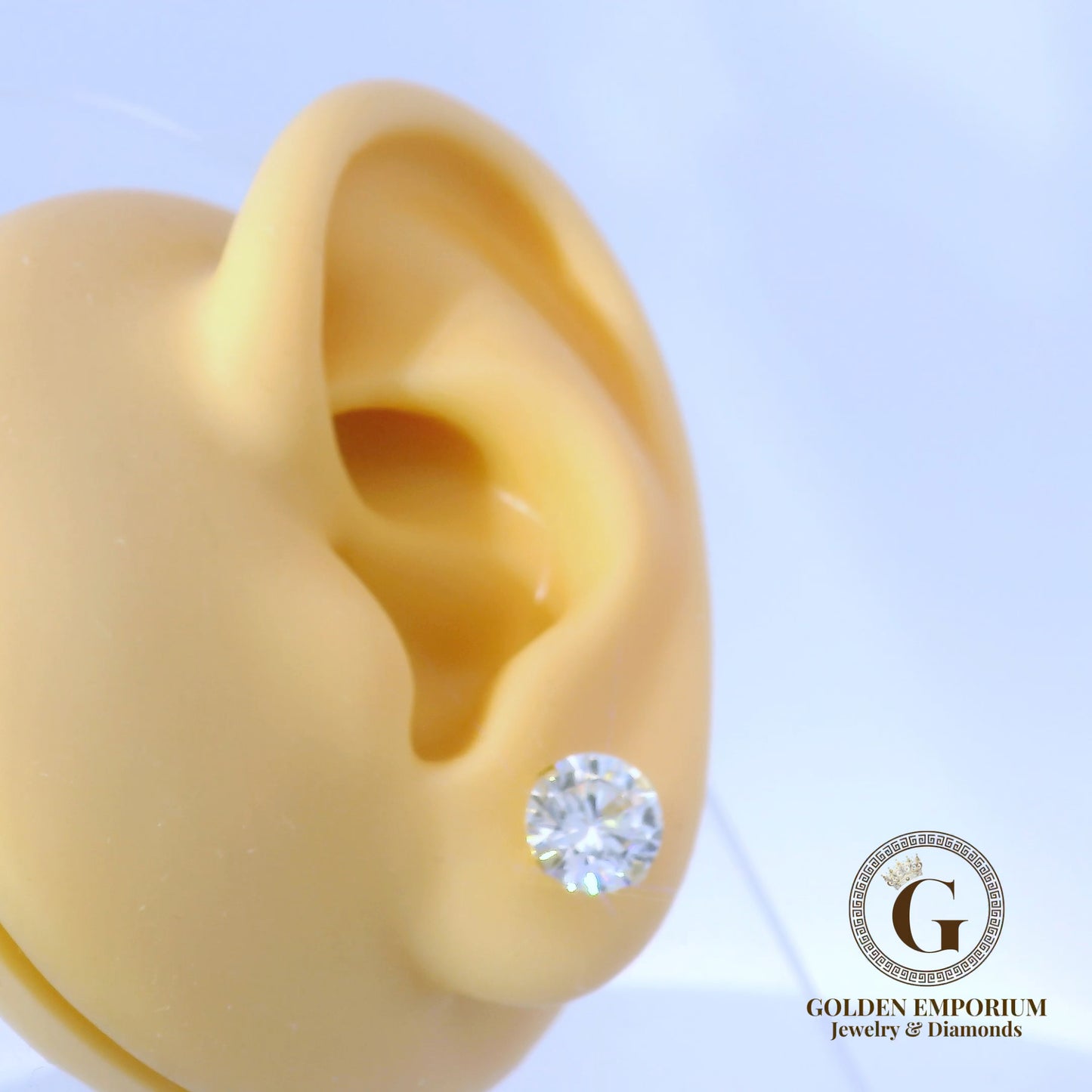 14K Gold Solitaire Stud Earrings