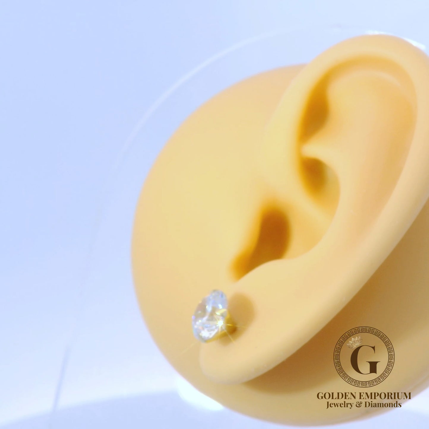 14K Gold Solitaire Stud Earrings
