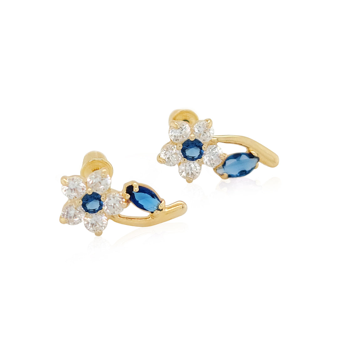Pink & Blue Flower Bouquet Earrings