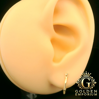 Gold Textured Huggies Hoop Earrings