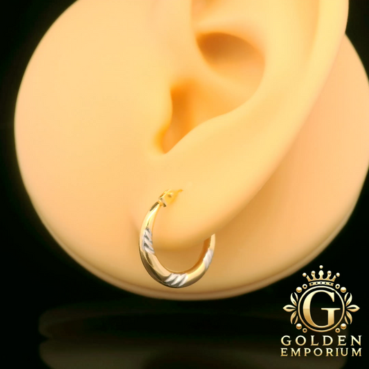 Dual-Tone Classic Hoop Earrings