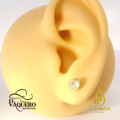 Stunning Gold heart earring with Stone accent