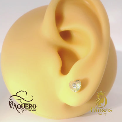 Stunning Gold heart earring with Stone accent
